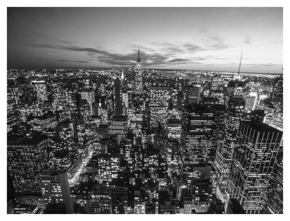 Manhattan Skyline with the Empire State Building, NYC-Paper Art-42"x32"