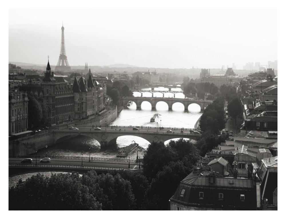 Bridges over the Seine river, Paris-Paper Art-34"x26"