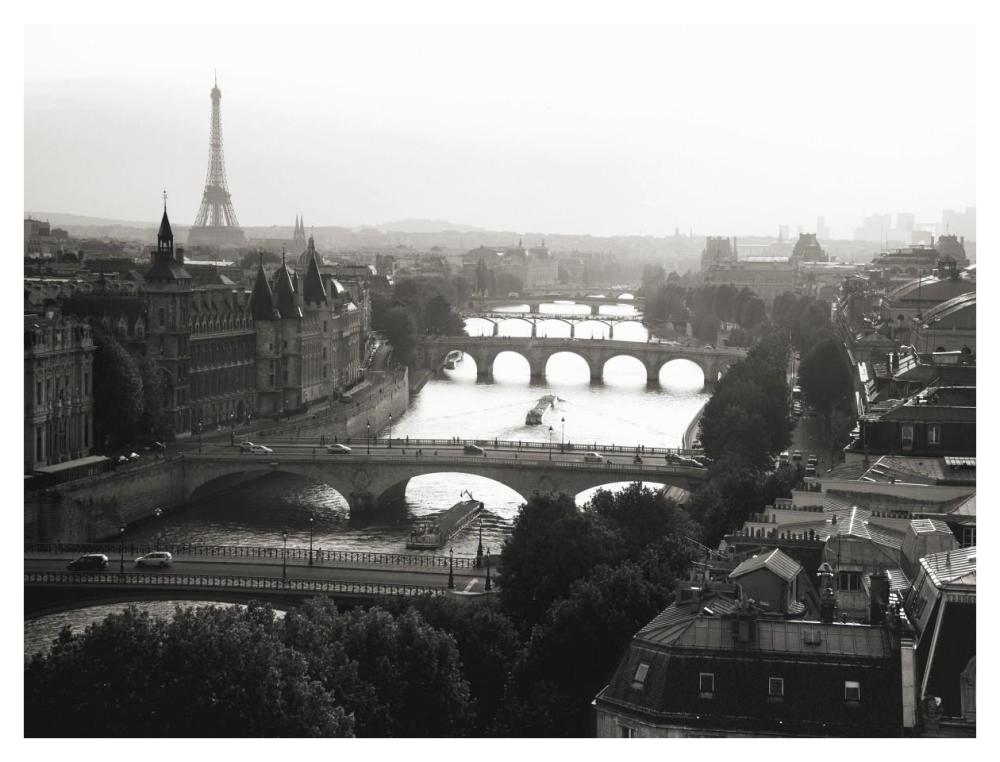 Bridges over the Seine river, Paris-Paper Art-42"x32"