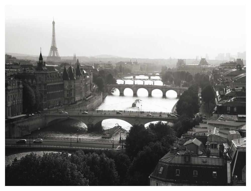 Bridges over the Seine river, Paris-Paper Art-50"x38"