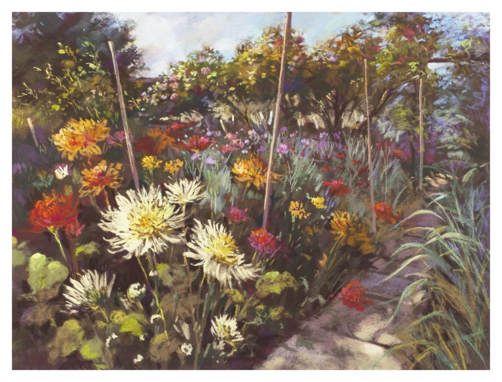 Dusk in the Walled Garden-Paper Art-42"x32"