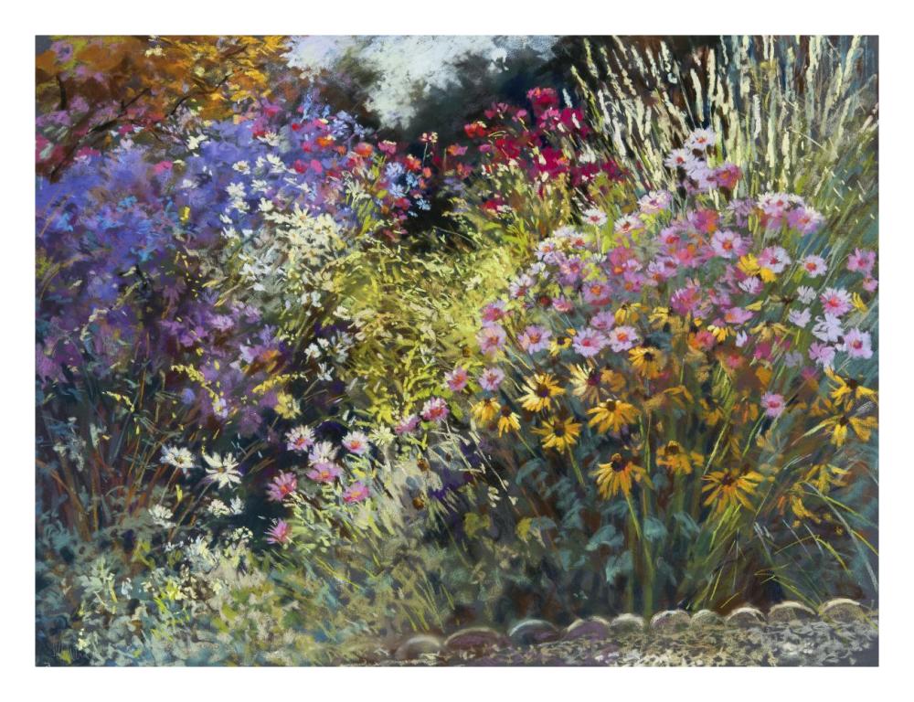 Evening in the Garden-Paper Art-26"x20"