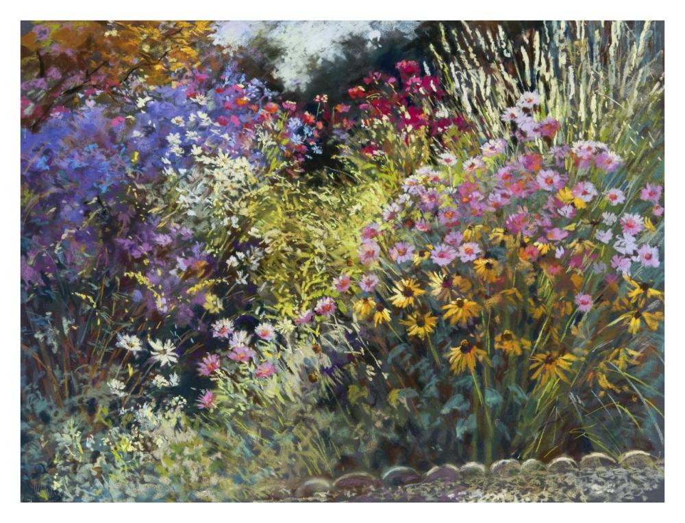 Evening in the Garden-Paper Art-34"x26"