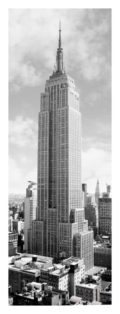 Empire State Building, NYC-Paper Art-14"x38"