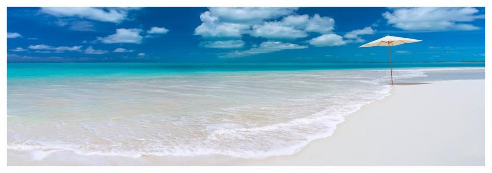 Tropical beach in Cayo Largo, Cuba-Paper Art-74"x26"
