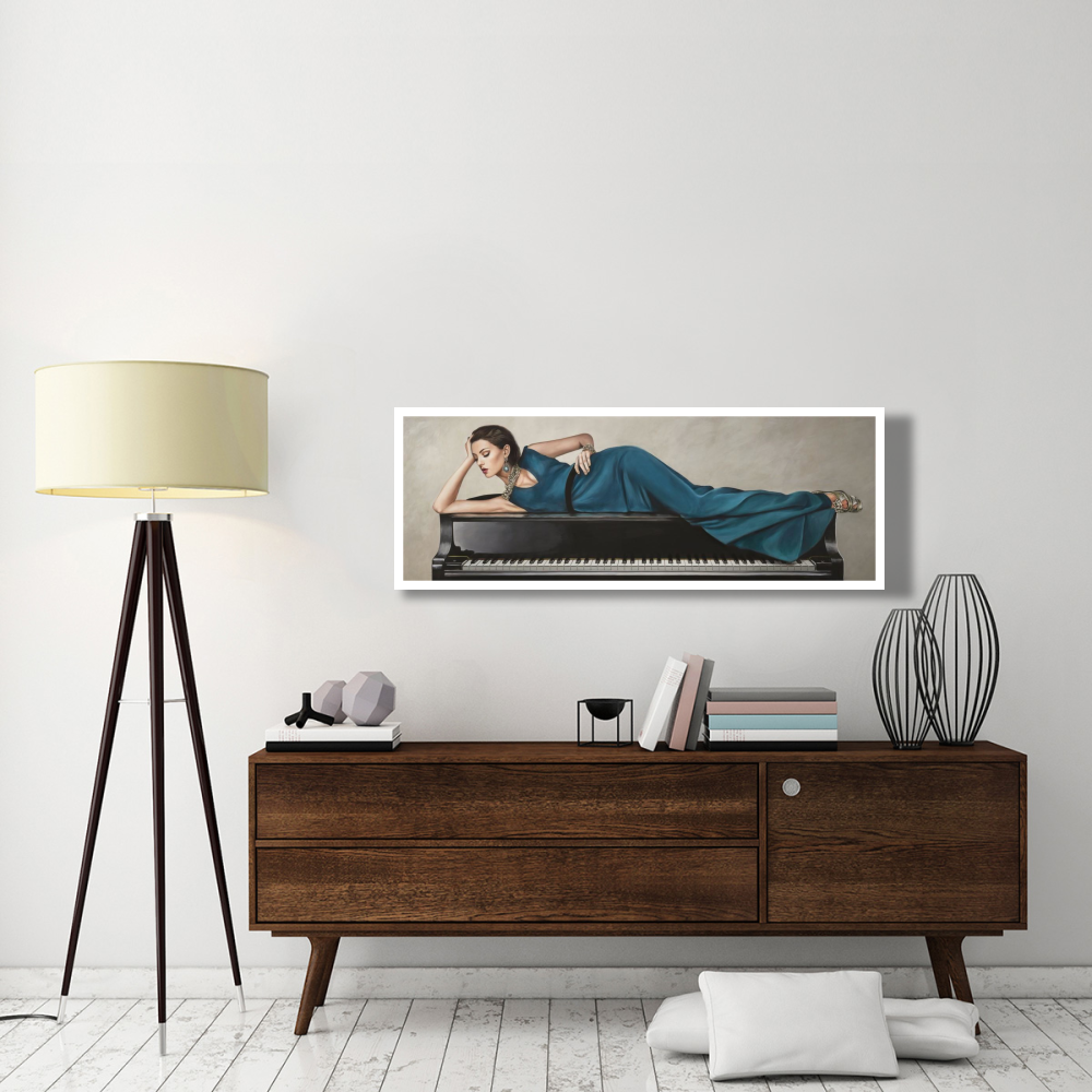 Piano Lady-Paper Art-56&quotx20"