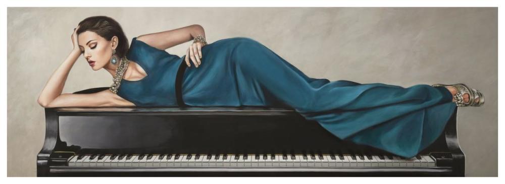 Piano Lady-Paper Art-74"x26"