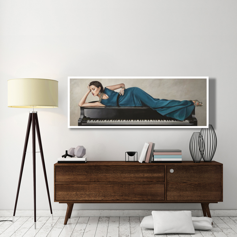 Piano Lady-Paper Art-74&quotx26"