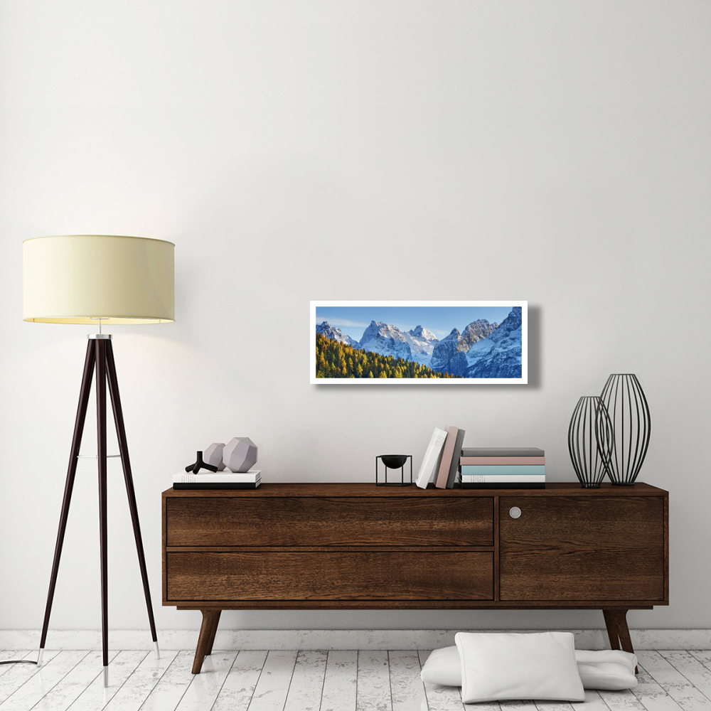 Larch forest and Cima bel Pra, Italy-Paper Art-38&quotx14"