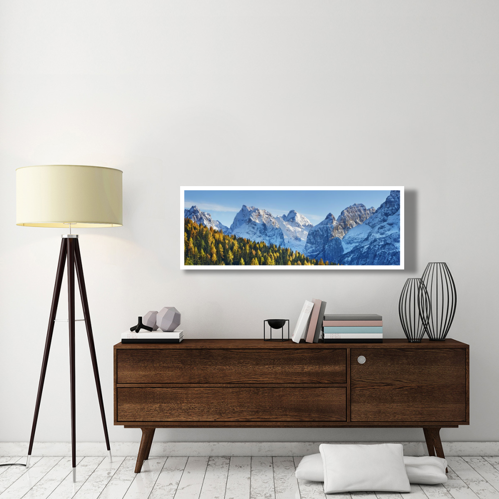 Larch forest and Cima bel Pra, Italy-Paper Art-56&quotx20"