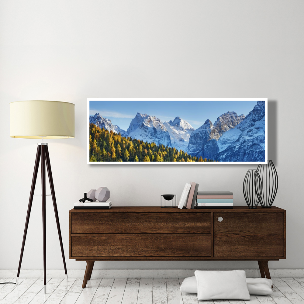 Larch forest and Cima bel Pra, Italy-Paper Art-74&quotx26"