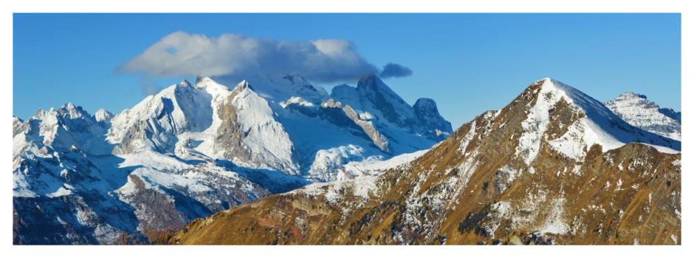Marmolada, Italy-Paper Art-56"x20"