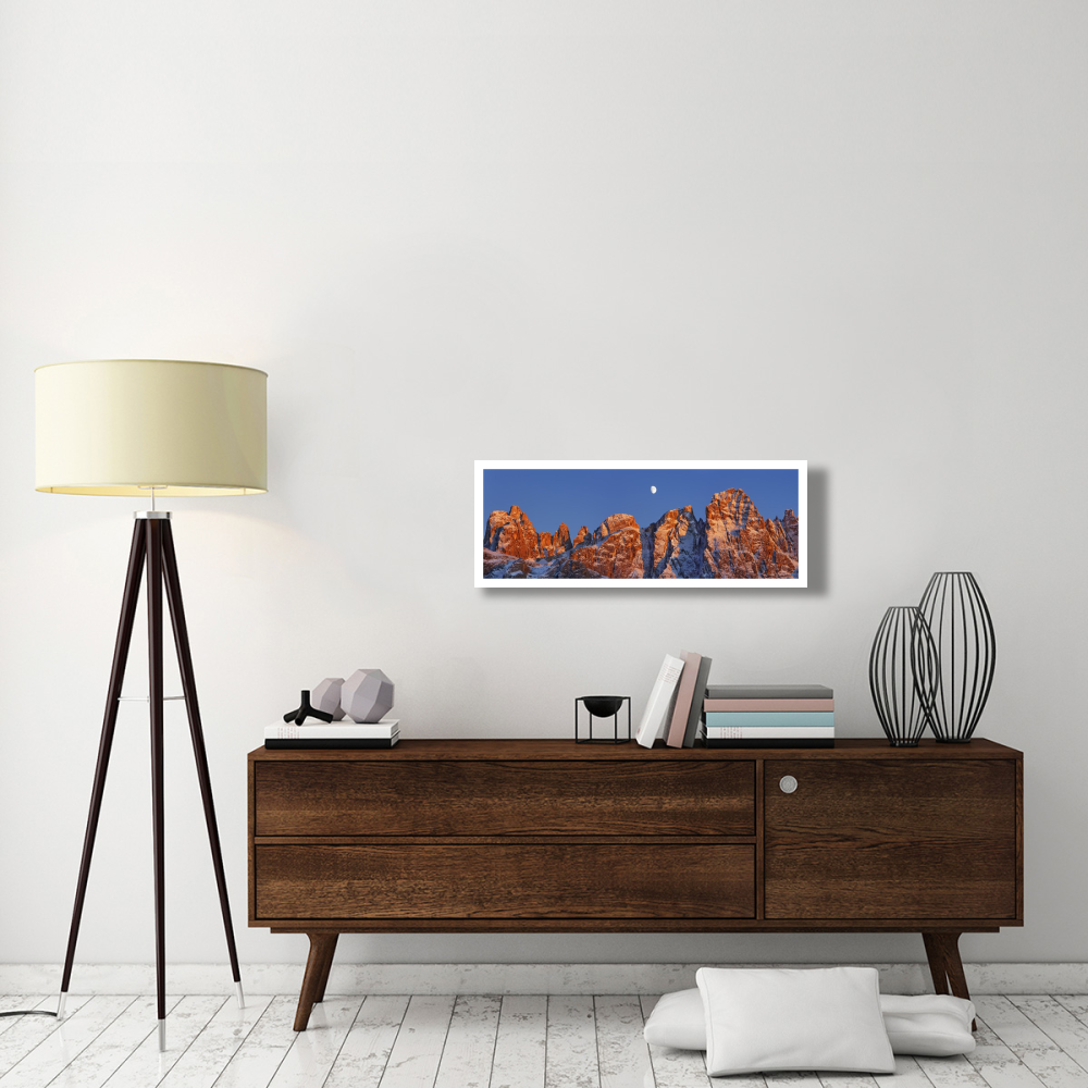 Pale di San Martino and moon, Italy-Paper Art-38&quotx14"