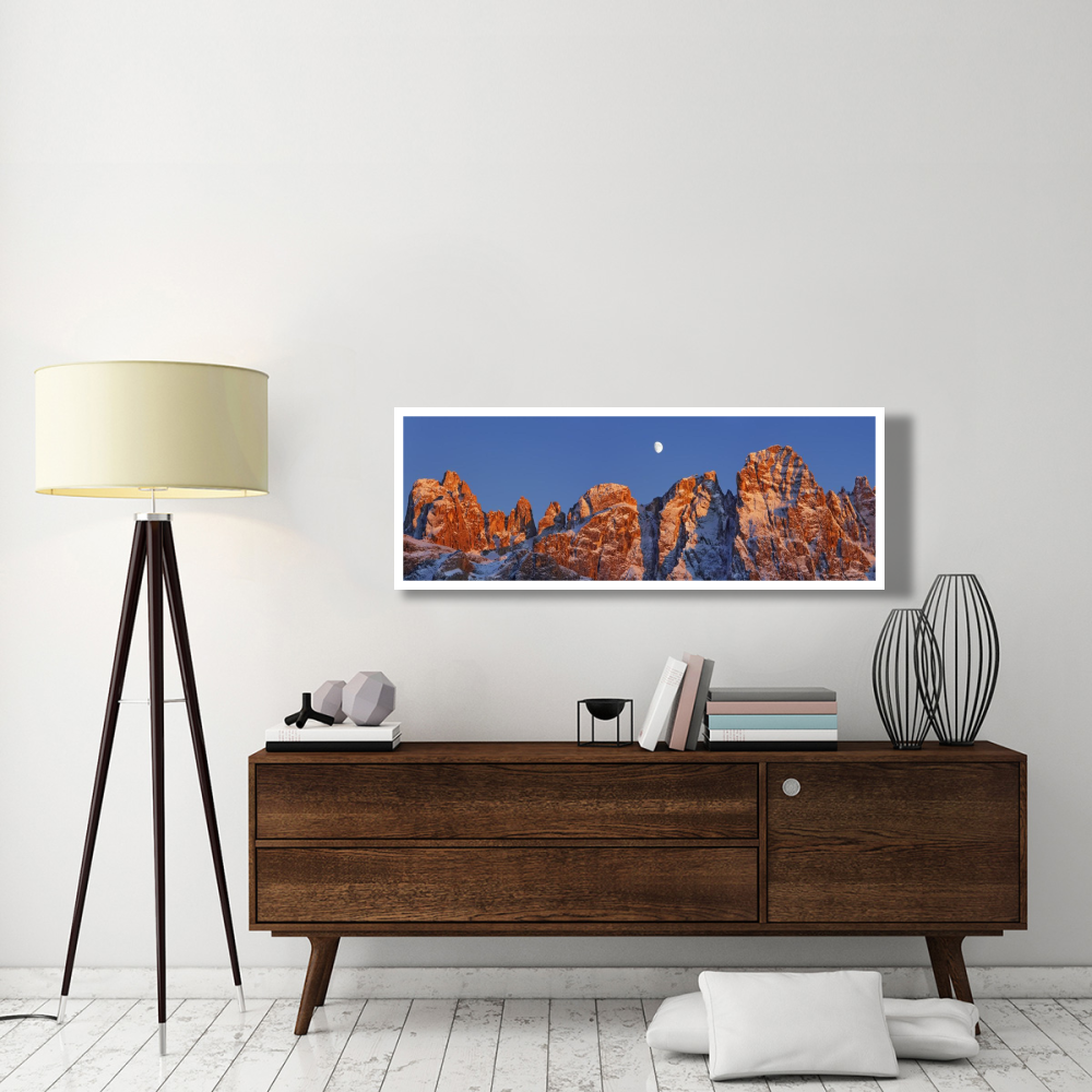 Pale di San Martino and moon, Italy-Paper Art-56&quotx20"
