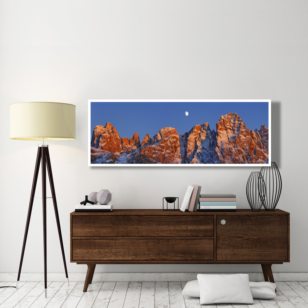 Pale di San Martino and moon, Italy-Paper Art-74&quotx26"