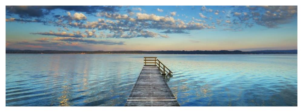 Boat ramp and filigree clouds, Bavaria, Germany-Paper Art-56"x20"