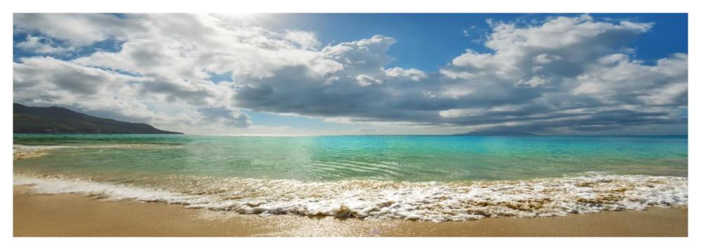 Baie Beau Vallon, Mahe, Seychelles-Paper Art-56"x20"