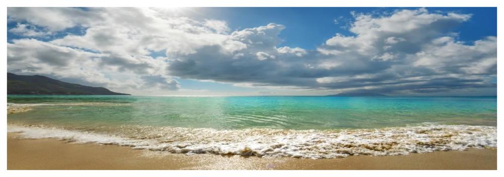 Baie Beau Vallon, Mahe, Seychelles-Paper Art-74"x26"