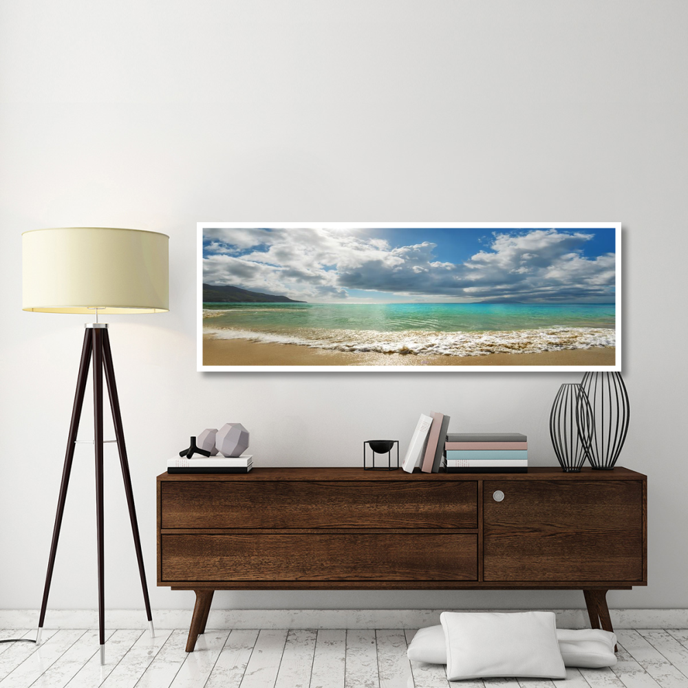 Baie Beau Vallon, Mahe, Seychelles-Paper Art-74&quotx26"