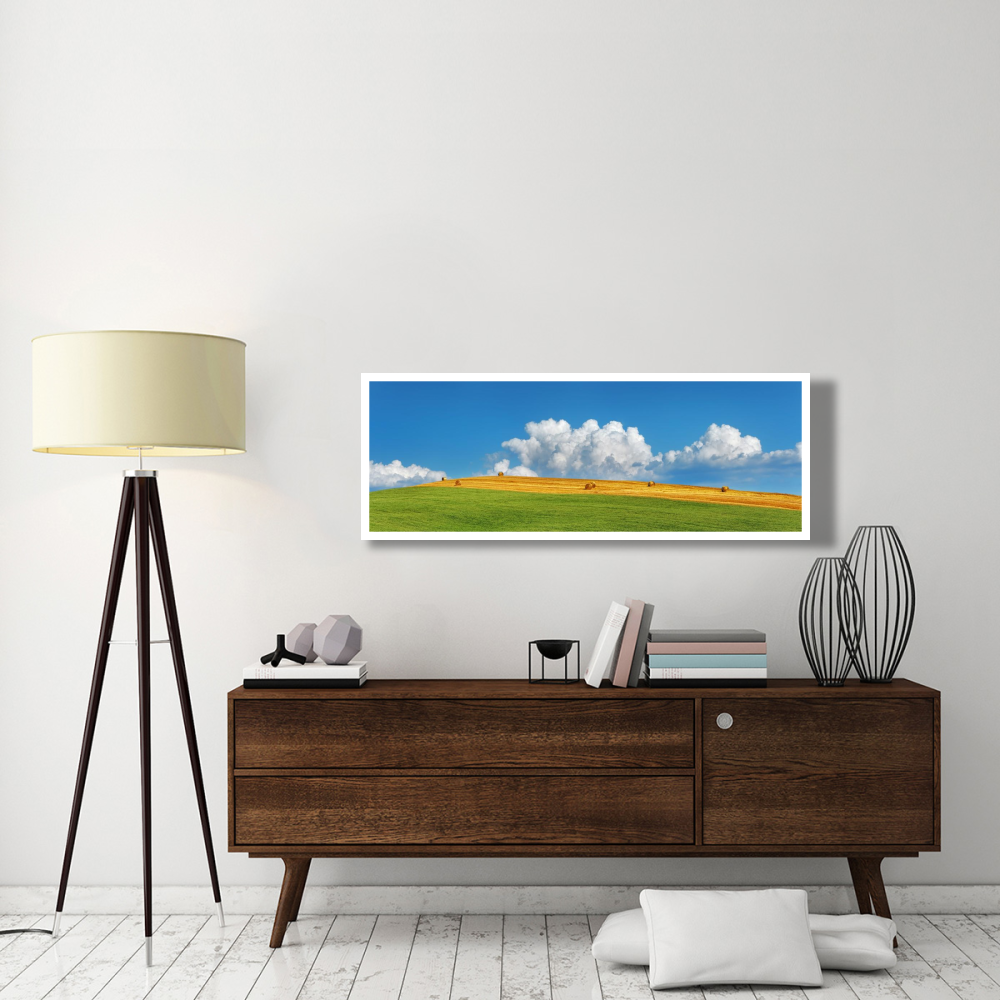 Corn field harvested, Tuscany, Italy-Paper Art-56&quotx20"