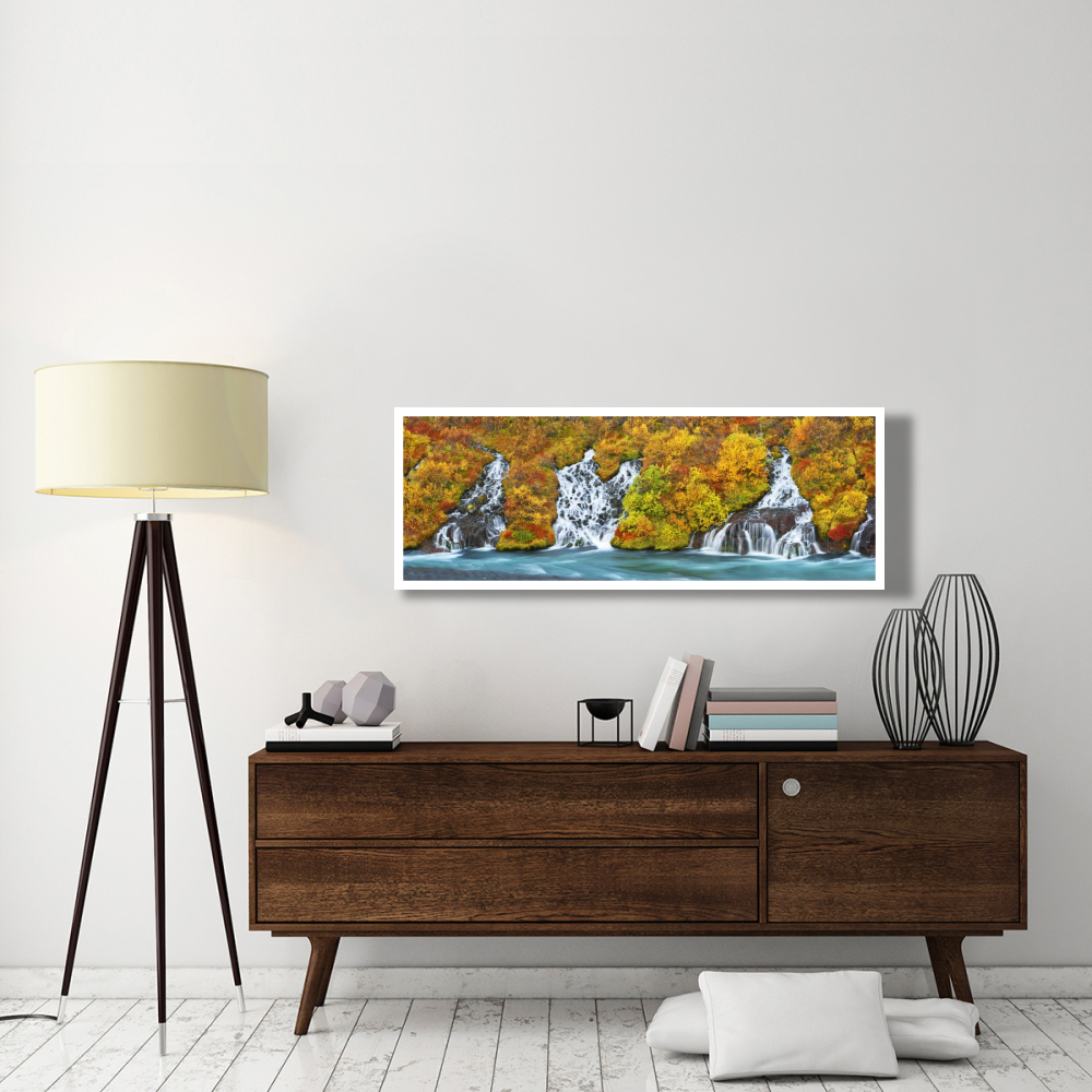 Hraunfossar Waterfall, Iceland-Paper Art-56&quotx20"