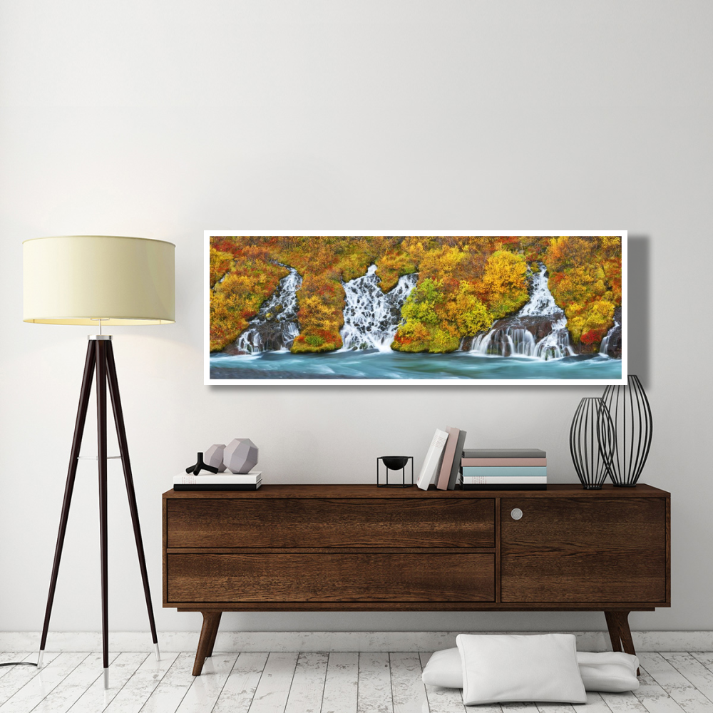 Hraunfossar Waterfall, Iceland-Paper Art-74&quotx26"