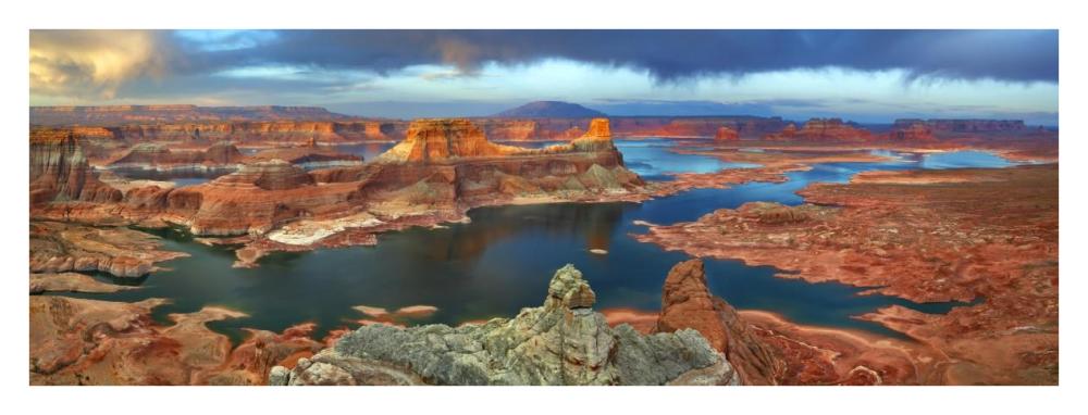 Alstrom Point at Lake Powell, Utah, USA-Paper Art-38"x14"