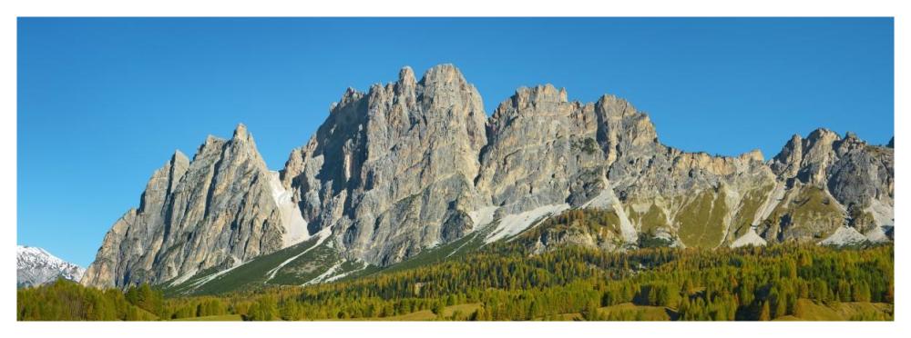 Pomagagnon and larches in autumn, Cortina d'Ampezzo, Dolomites, Italy-Paper Art-56"x20"