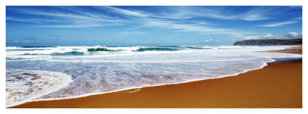 Praia Azul, Portugal-Paper Art-56"x20"
