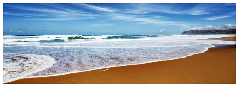 Praia Azul, Portugal-Paper Art-74"x26"
