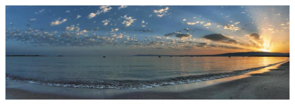Alba sul Mediterraneo-Paper Art-56"x20"
