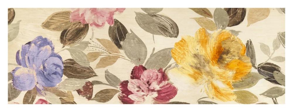 Velvet Flowers Parade-Paper Art-38"x14"
