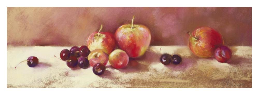 Cherries and Apples-Paper Art-38"x14"