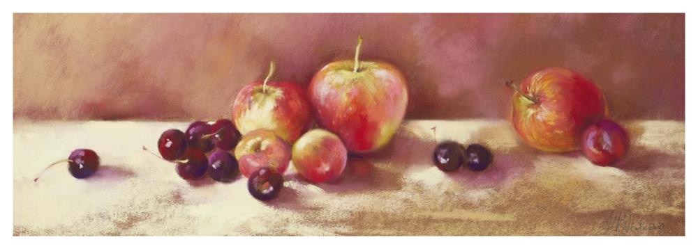 Cherries and Apples-Paper Art-56"x20"