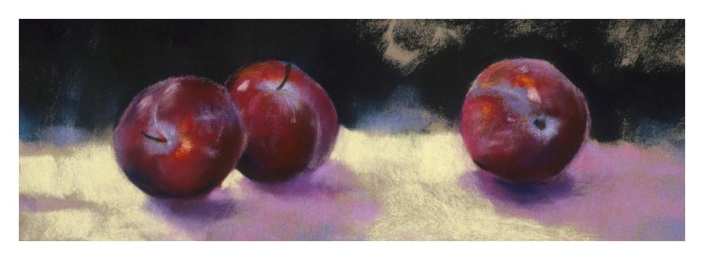 Plums-Paper Art-38"x14"