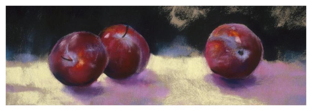 Plums-Paper Art-56"x20"