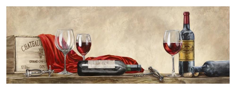 Grand Cru Wines-Paper Art-38"x14"