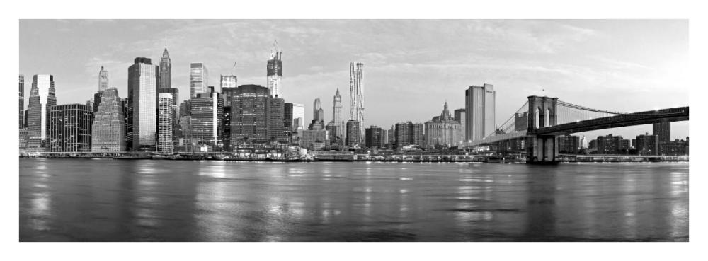 Manhattan and Brooklyn Bridge, NYC-Paper Art-38"x14"