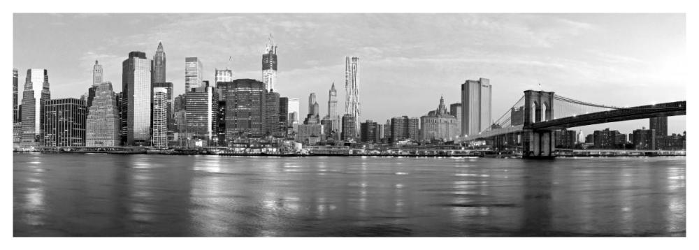 Manhattan and Brooklyn Bridge, NYC-Paper Art-56"x20"