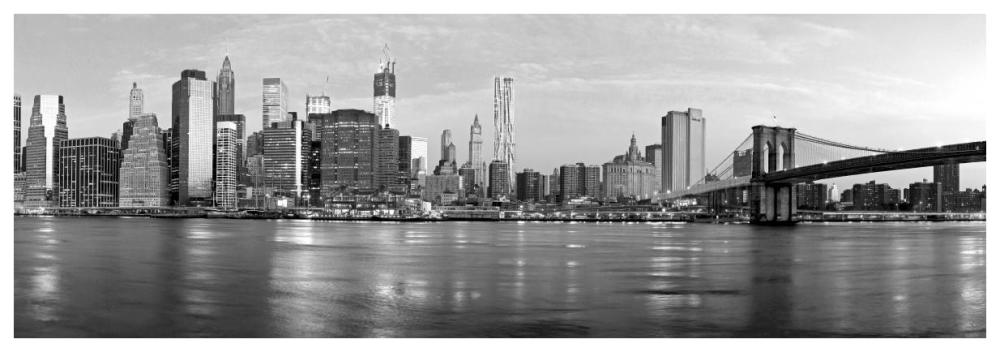 Manhattan and Brooklyn Bridge, NYC-Paper Art-74"x26"
