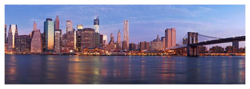 Manhattan and Brooklyn Bridge, NYC-Paper Art-56"x20"