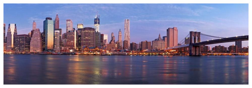Manhattan and Brooklyn Bridge, NYC-Paper Art-74"x26"