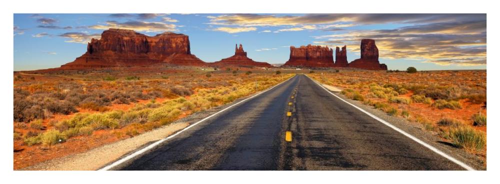 Road to Monument Valley, Arizona-Paper Art-38"x14"