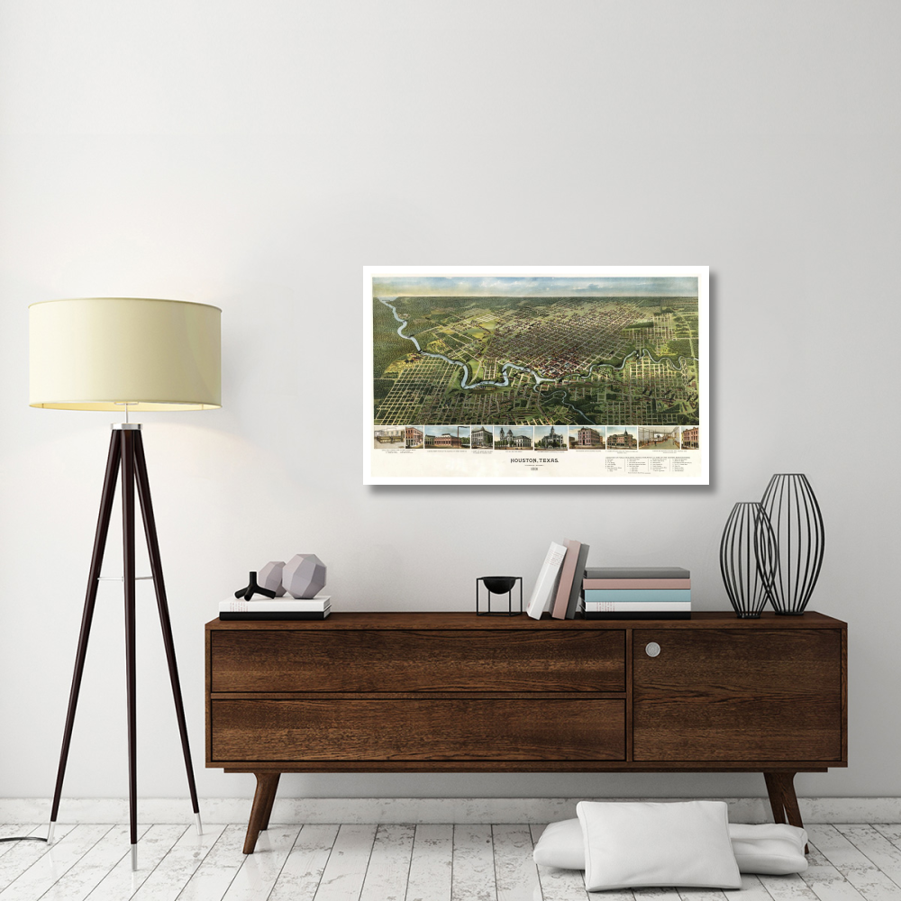 Houston, Texas, 1891-Paper Art-46&quotx29"