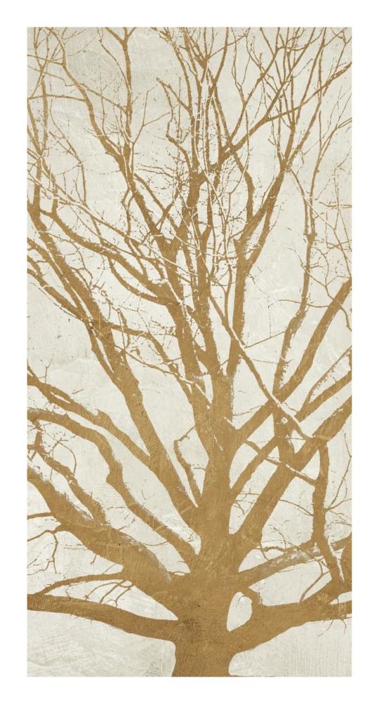 Golden Tree II-Paper Art-14"x26"