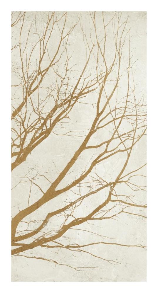 Golden Tree III-Paper Art-14"x26"