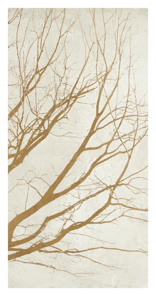 Golden Tree III-Paper Art-20"x38"