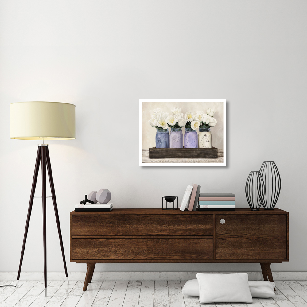Tulips in Mason Jars-Paper Art-34&quotx26"