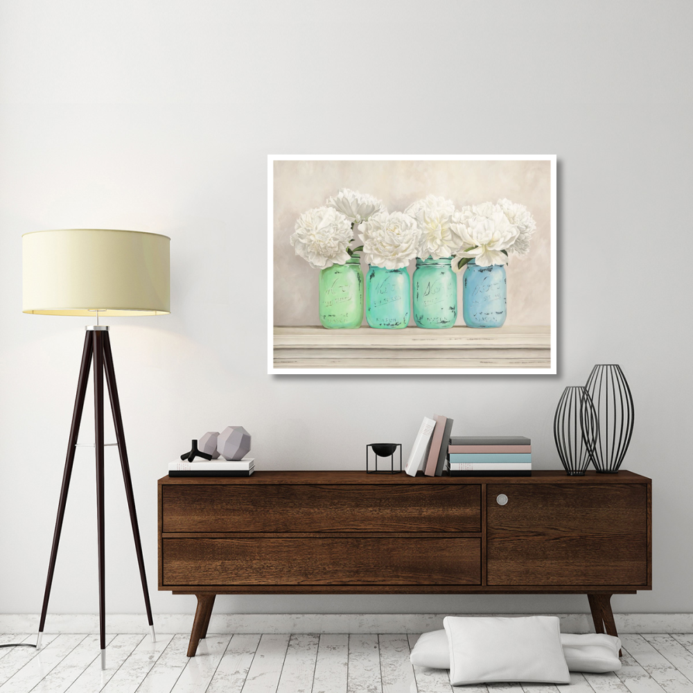 Peonies in Mason Jars-Paper Art-50&quotx38"