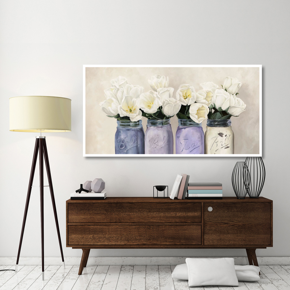 Tulips in Mason Jars (detail)-Paper Art-74&quotx38"